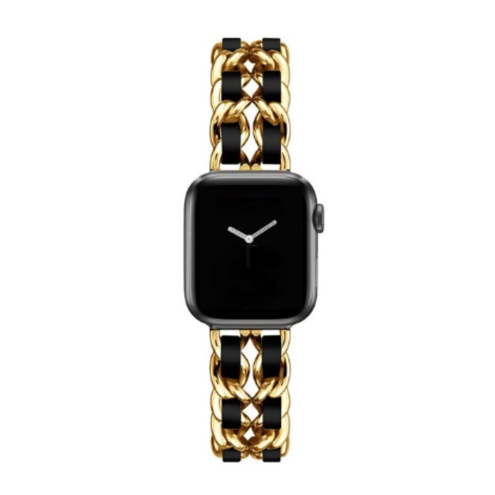 NEW Strap Chain Leather Stainless Band For Apple Watch - GB